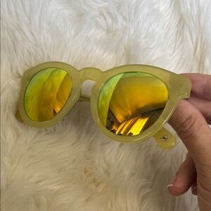 DIFF Wild + Free Yellow Green Reflective Sunglasses